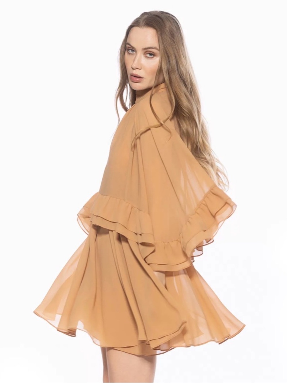 Alexia Admor Cape Ruffle Mini Dress